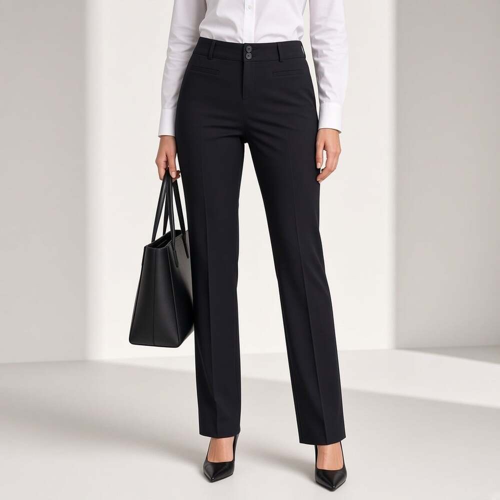 Anthropologie Essential Slim Black Ankle Dress Pants Women 8 Slim Trouser